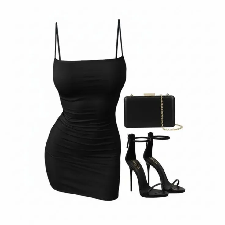 Платье черное короткое